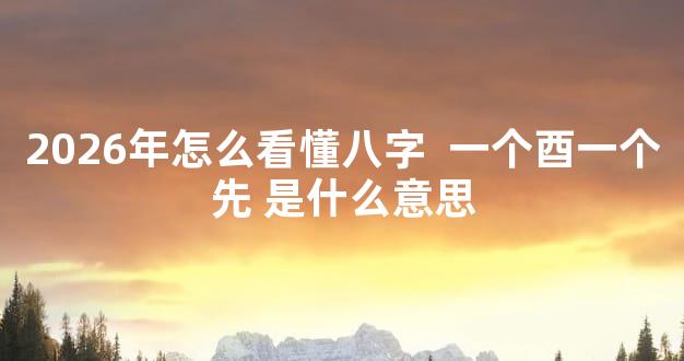 2026年怎么看懂八字  一个酉一个先 是什么意思